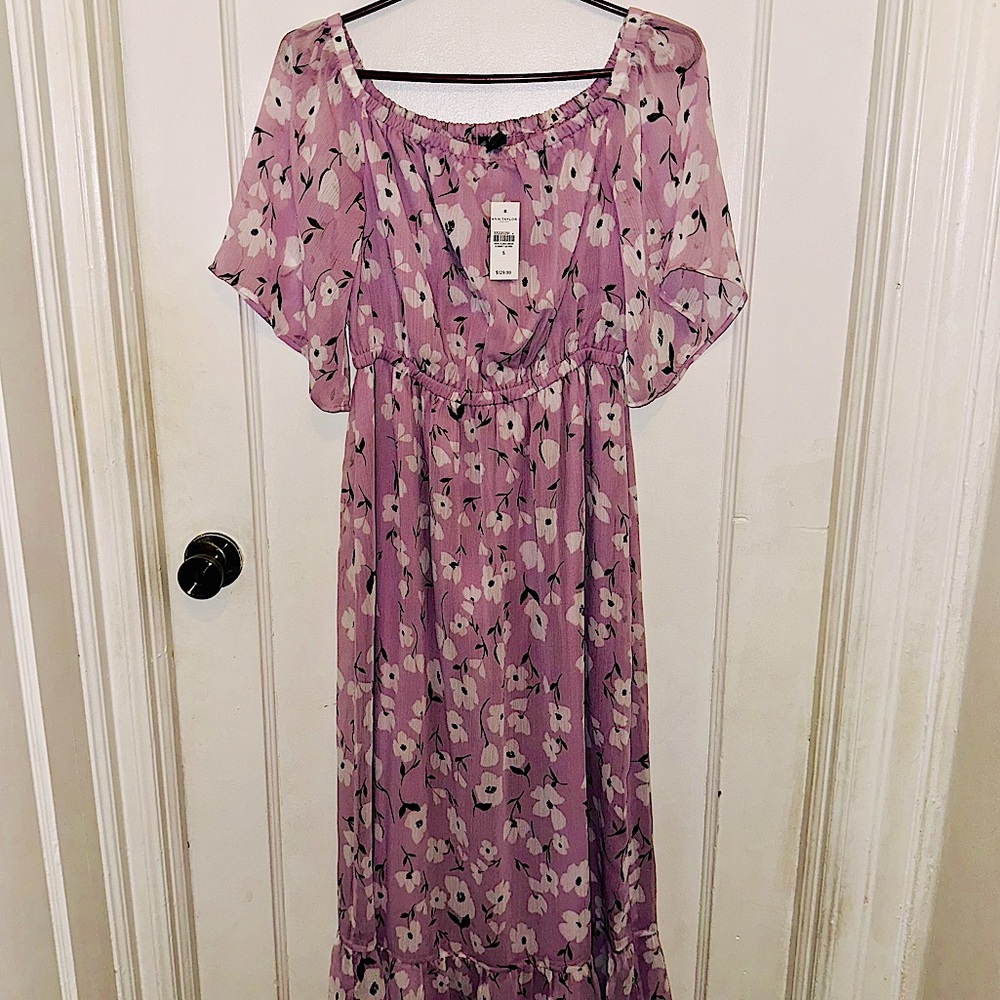 Ann Taylor Factory: Floral Ruffled Maxi Length Dress